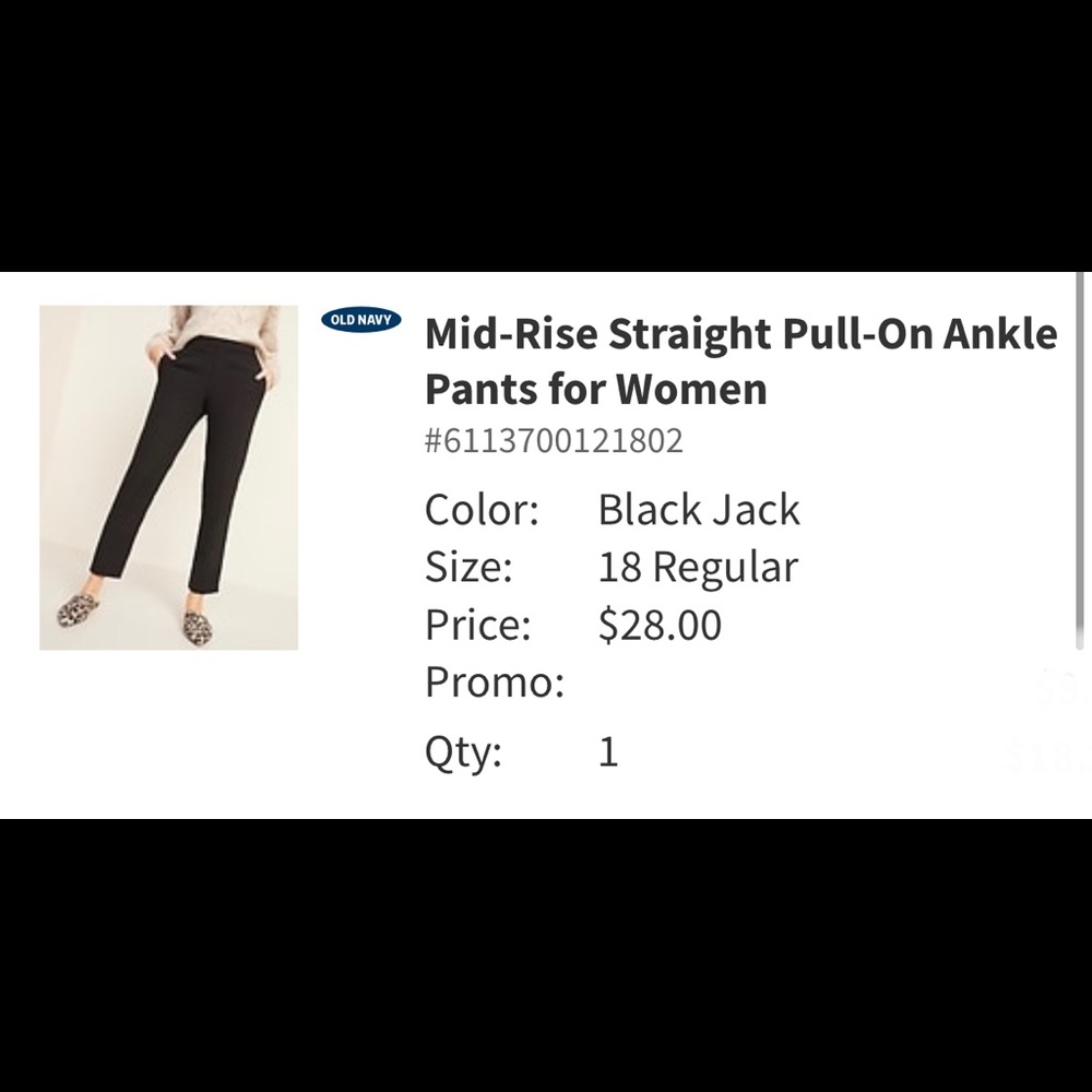 Old Navy “Straight Pull-on Ankle Pants” sz 18-NEW!